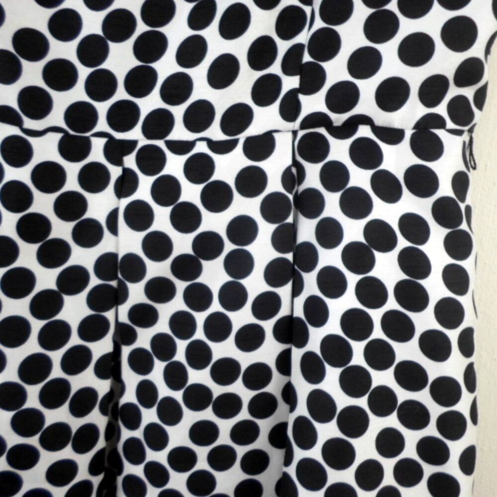 Danny & Nicole Black White Polka Dot Sleeveless Pleated Fit Flare Dress - Picture 4 of 9
